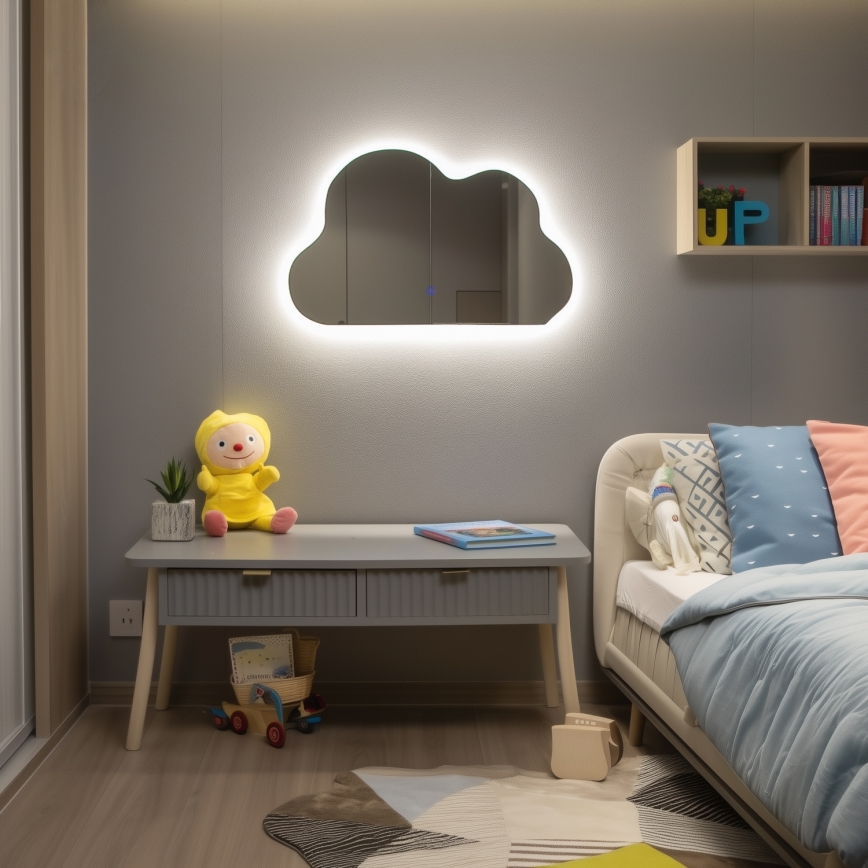 Brilagi - Oglindă LED de baie NUVOLA, 19W, 230V, 37x60 cm, IP44, CRI 90, reglabilă + CCT