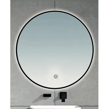 Brilagi - Oglindă LED pentru baie VENA Black LED/19W/230V Ø 60 cm IP44 CRI 90 dimmabilă + CCT
