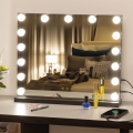 BRILAGI - Oglindă LED pentru machiaj reglabilă HOLLYWOOD LED/15W/230V CCT + USB neagră