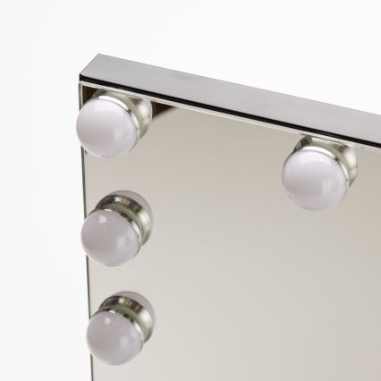 BRILAGI - Oglindă LED pentru machiaj reglabilă HOLLYWOOD LED/15W/230V CCT + USB neagră