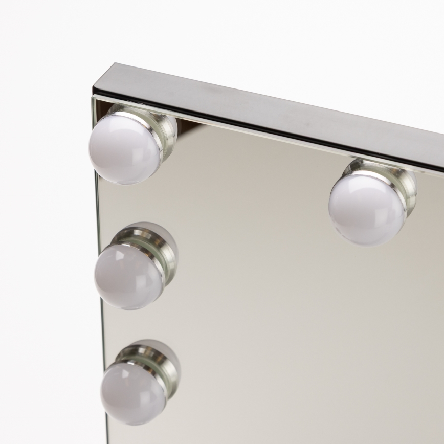BRILAGI - Oglindă LED pentru machiaj reglabilă HOLLYWOOD LED/15W/230V CCT + USB neagră