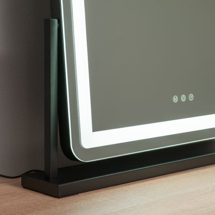 BRILAGI - Oglindă de machiaj LED reglabilă CALIFORNIA, 25 W, 230 V, 3000/4000/6500 K, 55x44 cm, neagră