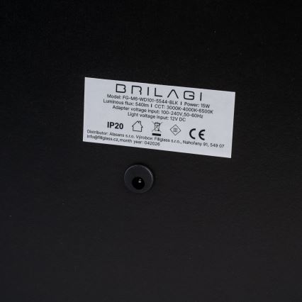 BRILAGI - Oglindă de machiaj LED reglabilă CALIFORNIA, 25 W, 230 V, 3000/4000/6500 K, 55x44 cm, neagră