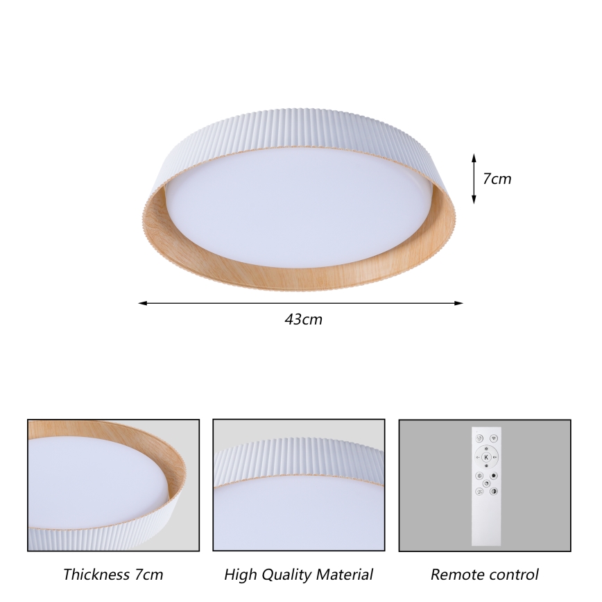 Brilagi - Plafonieră LED reglabilă ORINO LED/54W/230V 3000-6000K albă Ø 43 cm + telecomandă