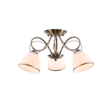 Brilagi - Abajur din sticlă de schimb pentru lampă de perete și candelabru FRED E27, Ø 13,5 cm, crem/bronz