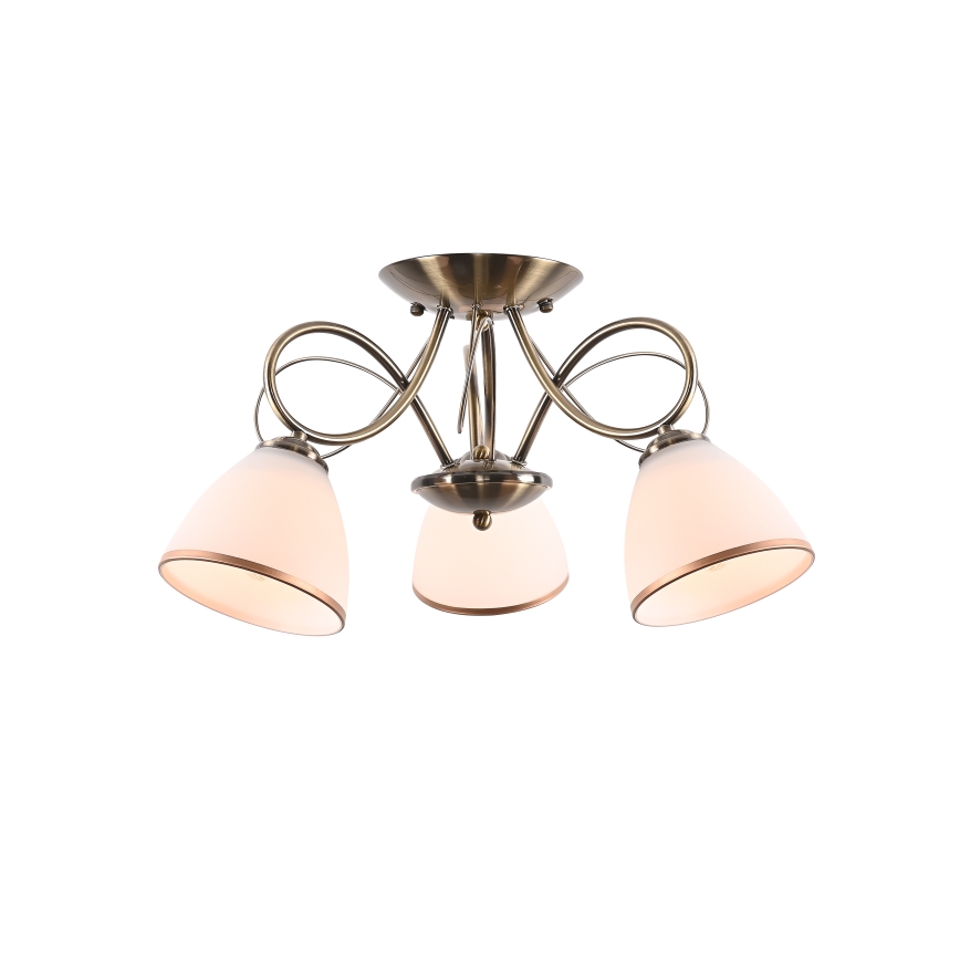 Brilagi - Abajur din sticlă de schimb pentru lampă de perete și candelabru FRED E27, Ø 13,5 cm, crem/bronz