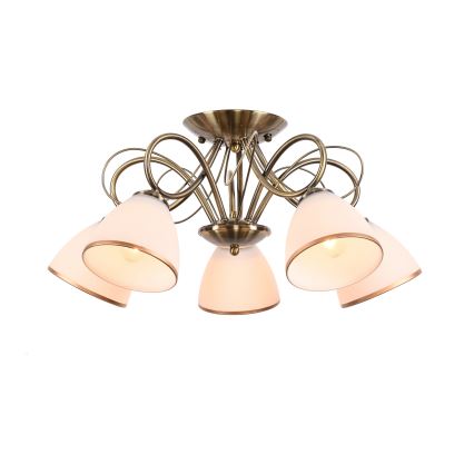Brilagi - Abajur din sticlă de schimb pentru lampă de perete și candelabru FRED E27, Ø 13,5 cm, crem/bronz