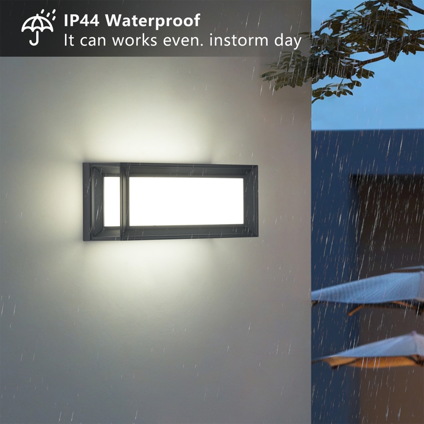 Brilagi - Aplică LED de perete pentru exterior cu senzor PARKER LED/12W/230V antracit IP44