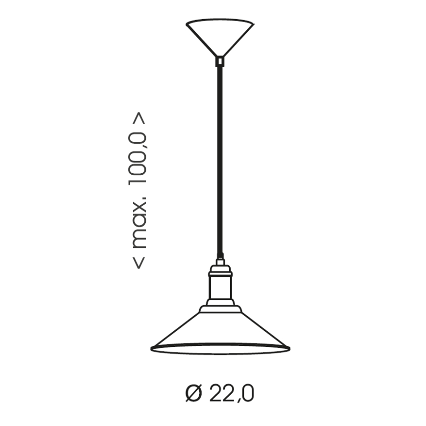 Brilagi - Pendul cu cablu FORGE 1xE27/60W/230V Ø 22 cm maro