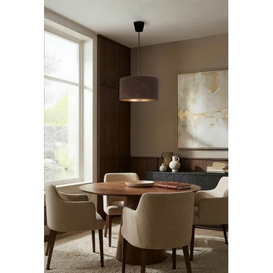 Brilagi - Pendul cu cablu VELVET, 1xE27/60W/230V, diam. 40 cm, maro/auriu