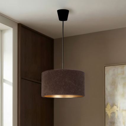 Brilagi - Pendul cu cablu VELVET, 1xE27/60W/230V, diam. 40 cm, maro/auriu