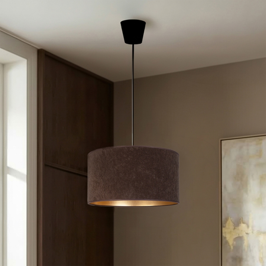 Brilagi - Pendul cu cablu VELVET, 1xE27/60W/230V, diam. 40 cm, maro/auriu