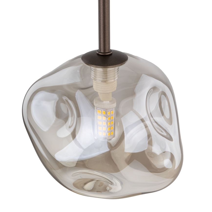 Brilagi - Pendul cu cablu VULCANO 1xG9/8W/230V maro/bej fumuriu