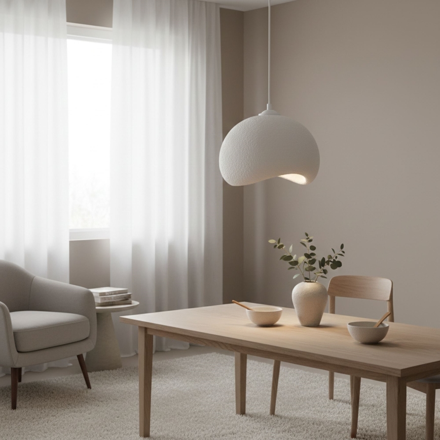 Brilagi - Pendul cu cablu WABI SABI 1xE27/40W/230V Ø34 cm alb