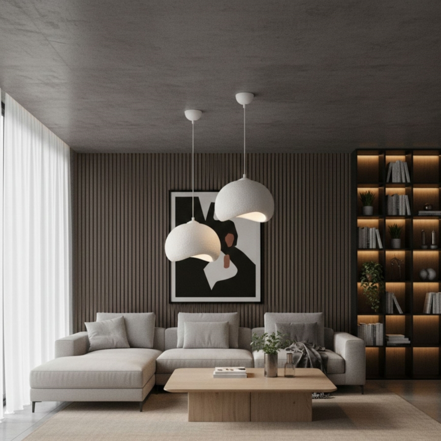 Brilagi - Pendul cu cablu WABI SABI 1xE27/40W/230V Ø34 cm alb