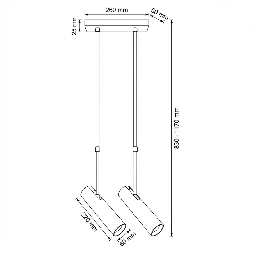 Brilagi - Pendul cu tijă SELE 2xGU10/30W/230V bej