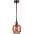 Brilagi - Pendul LED cu cablu RETRO GLASS 1xE27/60W/230V Ø 14 cm alb/maro fumuriu