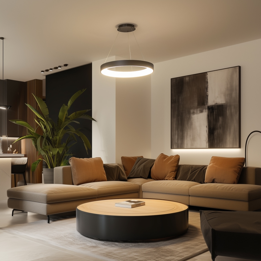 Brilagi - Lustră LED reglabilă pe cablu FALCON II, 99W, 230V, 3000-6500K, Ø 60 cm, neagră + telecomandă