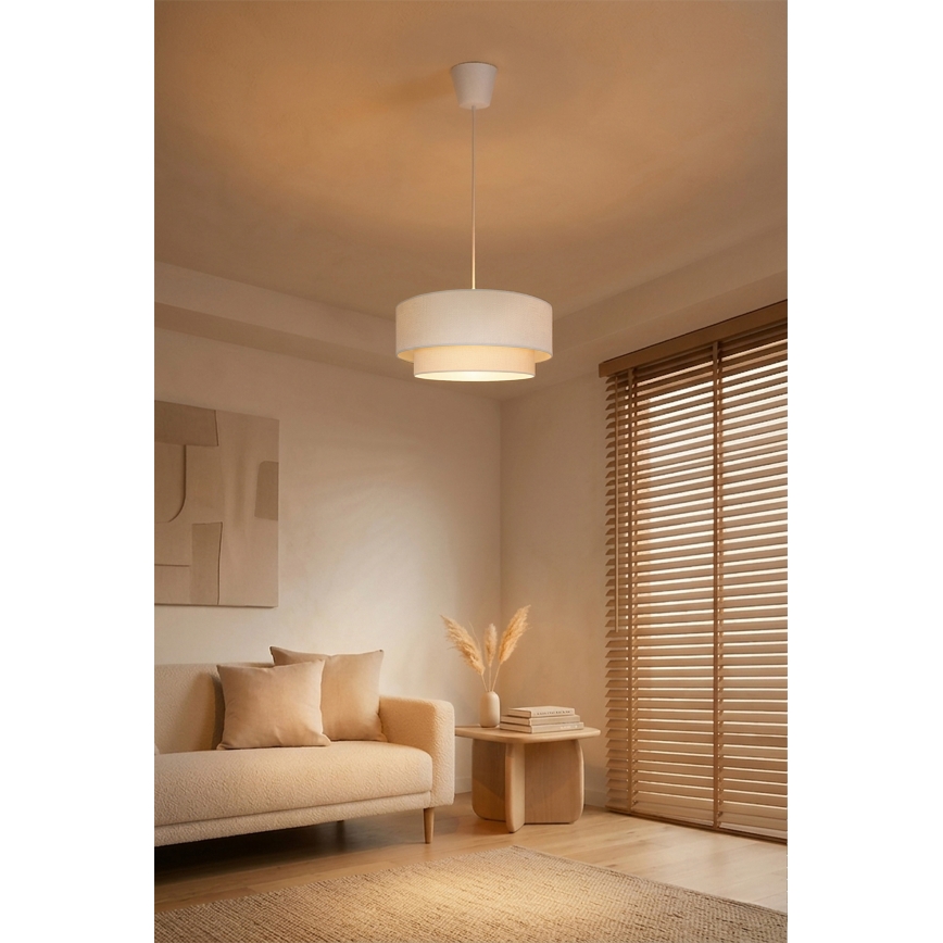 Brilagi - Pendul LED pe cablu BOHO ECO 1xE27/10W/230V Ø 40 cm crem