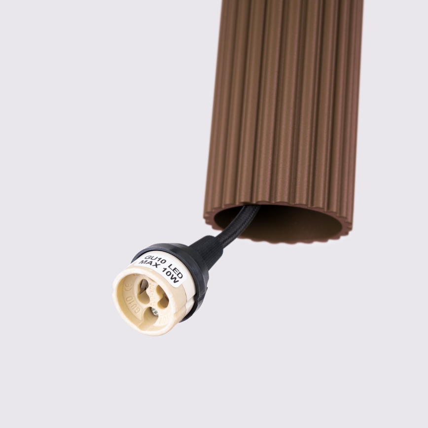 Brilagi - Pendul LED pe cablu CRESTO 1xGU10/10W/230V maro