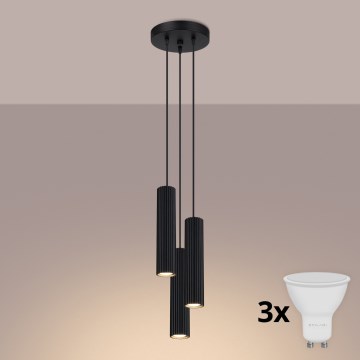 Brilagi - Pendul LED pe cablu CRESTO 3xGU10/10W/230V negru