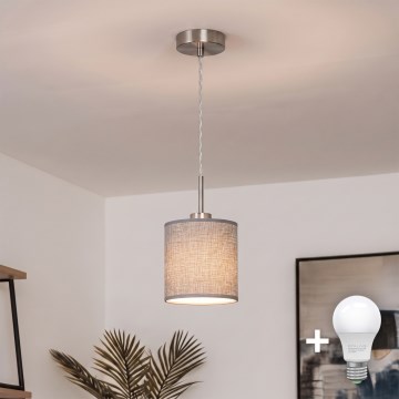Brilagi - Pendul LED pe cablu NUBILA 1xE27/60W/230V, diam. 14 cm, gri