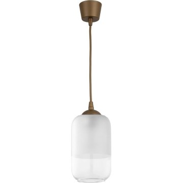 Brilagi - Pendul LED pe cablu RETRO GLASS 1xE27/60W/230V diam. 14 cm maro/alb