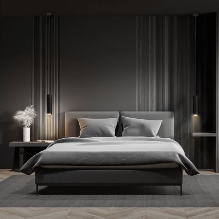 Brilagi - Lustră LED RGBW reglabilă SELE, suspendată pe cablu, 1x GU10/4,8W/230V 3000K, neagră + telecomandă