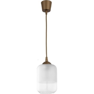 Brilagi - Pendul LED suspendat pe cablu RETRO GLASS 1xE27/60W/230V Ø 14 cm maro/alb