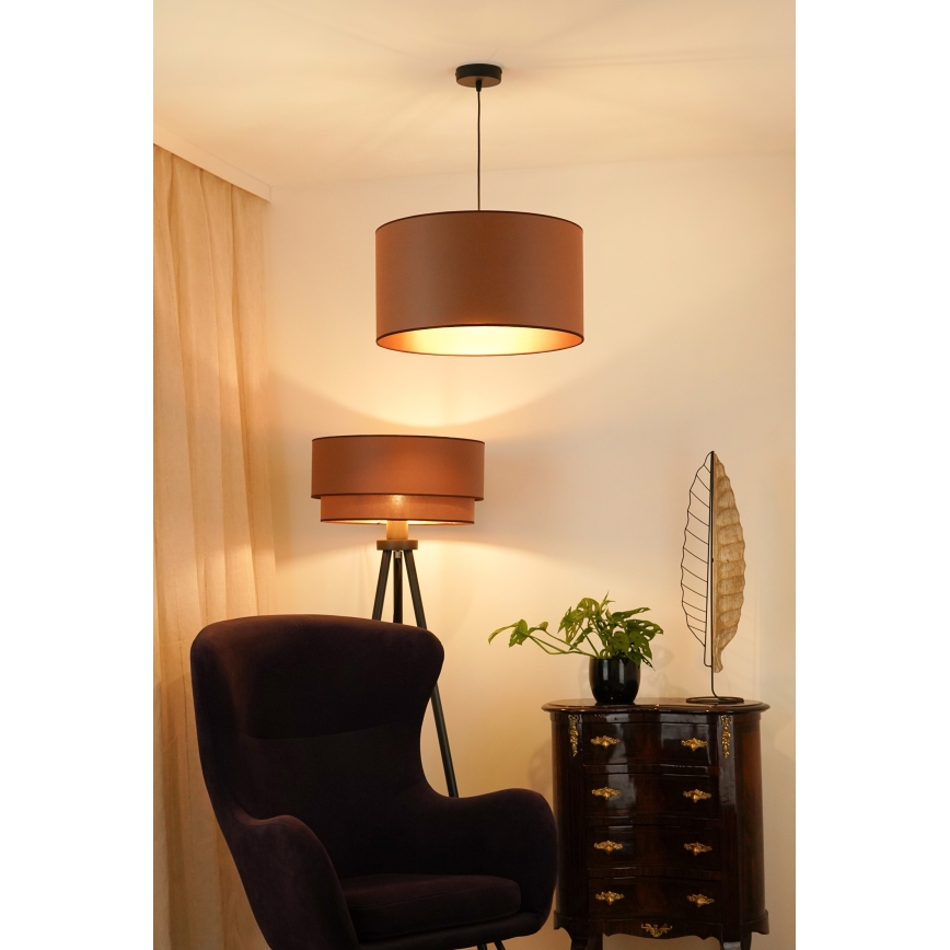 Brilagi - Candelabru suspendat pe cablu OREGON ROLLER VEGE 1xE27/15W/230V diametru 45 cm maro