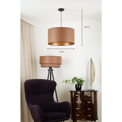 Brilagi - Candelabru suspendat pe cablu OREGON ROLLER VEGE 1xE27/15W/230V diametru 45 cm maro