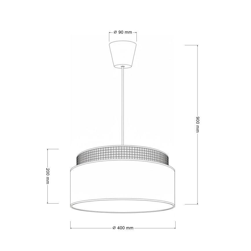 Brilagi - Pendul PADOVA cu cablu, 1xE27/60W/230V, Ø 40 cm, crem