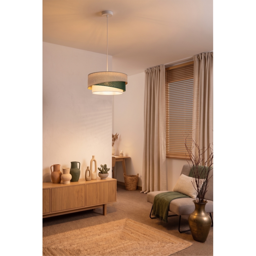Brilagi - Pendul pe cablu ARROW 1xE27/60W/230V, Ø 45 cm, bej/verde/alb