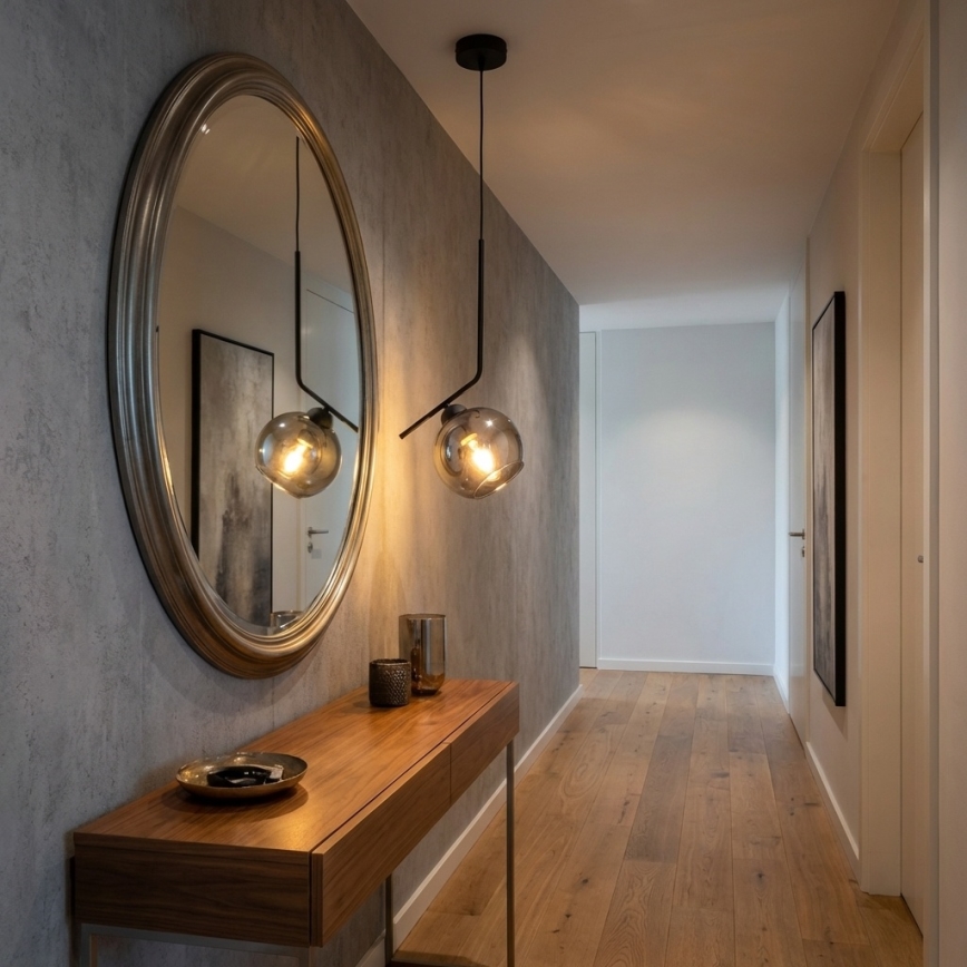 Brilagi - Pendul pe cablu DIOR 1xE27/60W/230V negru/gri fumuriu