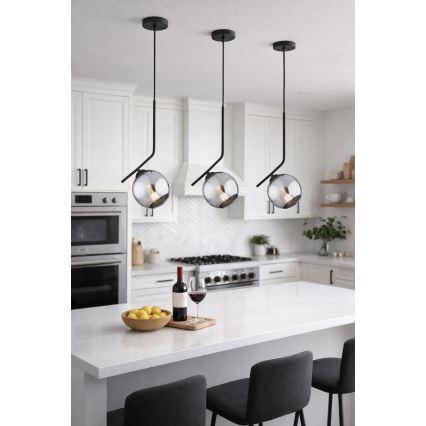 Brilagi - Pendul pe cablu DIOR 1xE27/60W/230V negru/gri fumuriu
