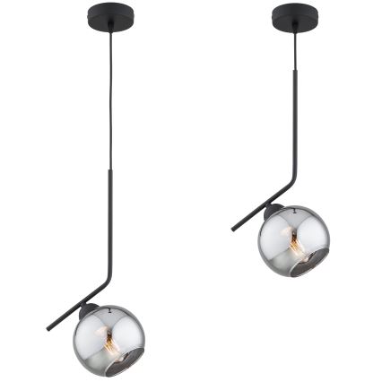 Brilagi - Pendul pe cablu DIOR 1xE27/60W/230V negru/gri fumuriu