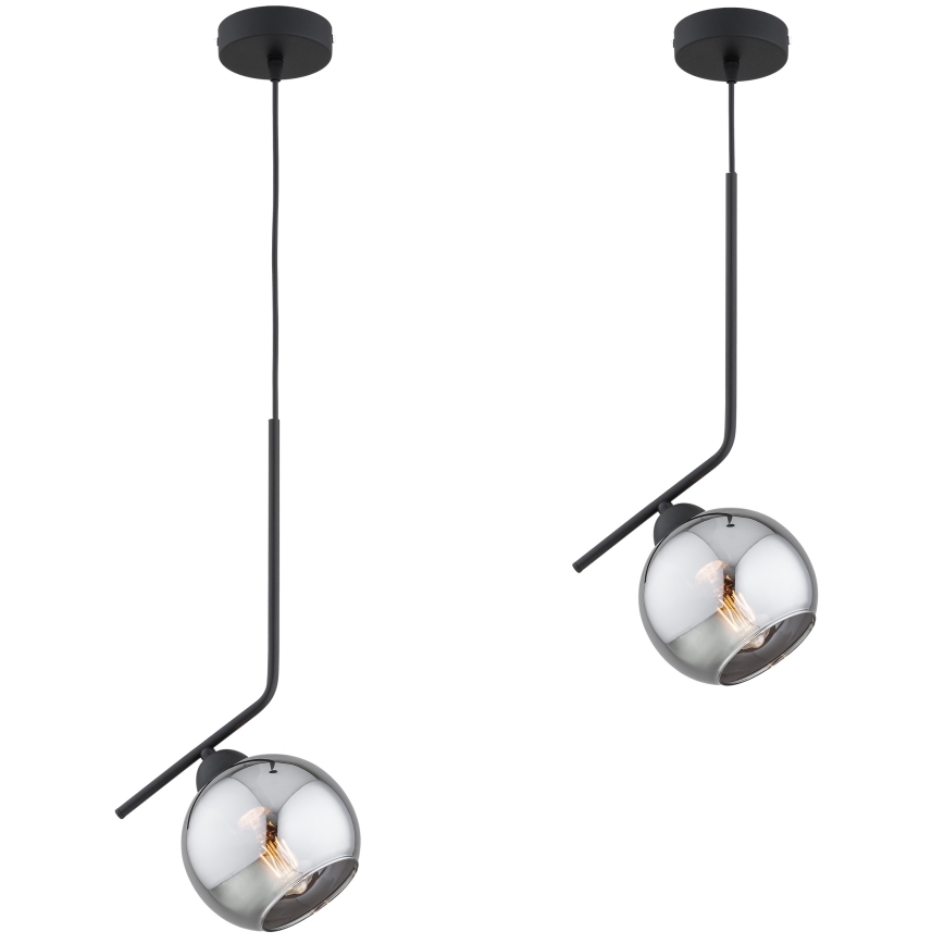 Brilagi - Pendul pe cablu DIOR 1xE27/60W/230V negru/gri fumuriu