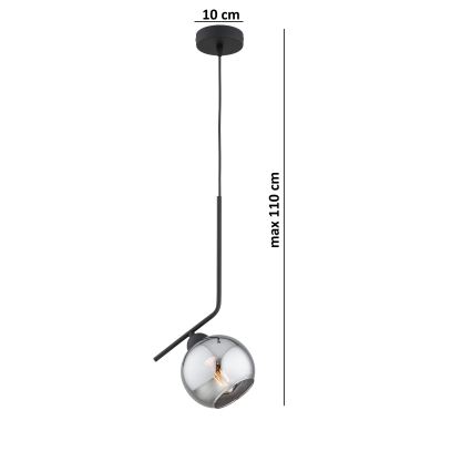 Brilagi - Pendul pe cablu DIOR 1xE27/60W/230V negru/gri fumuriu