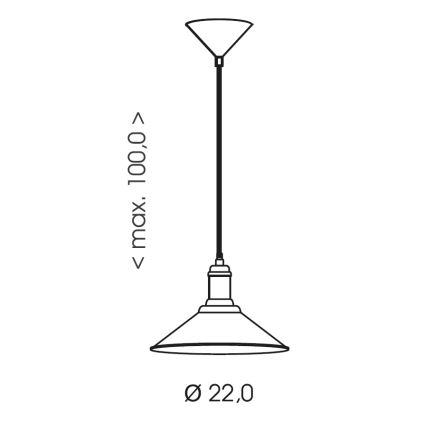 Brilagi - Pendul pe cablu FORGE 1xE27/60W/230V Ø 22 cm negru
