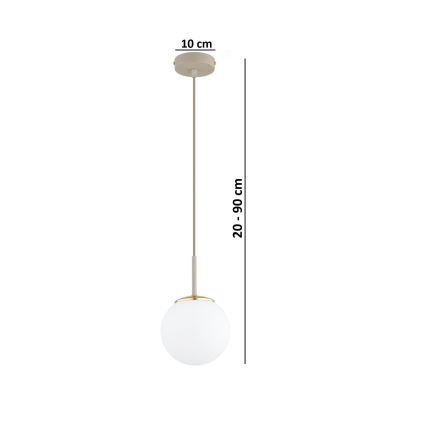Brilagi - Pendul pe cablu MILO ECRU 1xE27/60W/230V bej/auriu