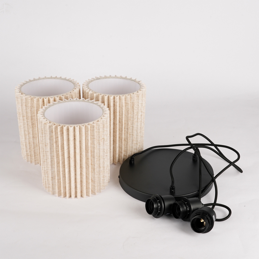 Brilagi - Pendul pe cablu NORDIC WAVE, 3x E27/15W/230V, Ø 38 cm, in/negru