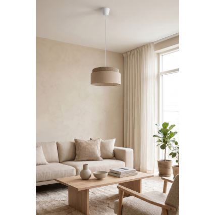 Brilagi - Pendul pe cablu PADOVA 1xE27/60W/230V Ø 40 cm bej