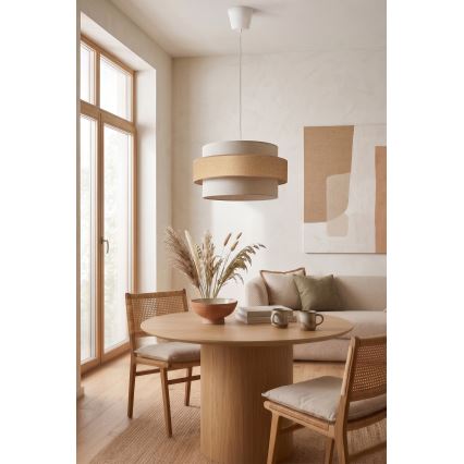 Brilagi - Pendul pe cablu SPACE, 1xE27/60W/230V, Ø 40 cm, bej/crem