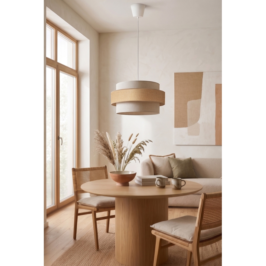 Brilagi - Pendul pe cablu SPACE, 1xE27/60W/230V, Ø 40 cm, bej/crem