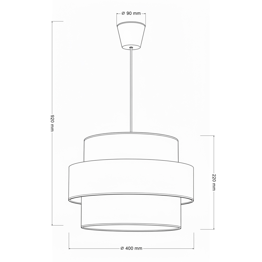 Brilagi - Pendul pe cablu SPACE, 1xE27/60W/230V, Ø 40 cm, bej/crem