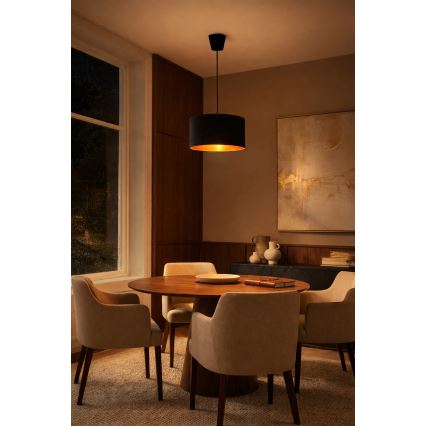 Brilagi - Pendul pe cablu VELVET, 1xE27/60W/230V, Ø 40 cm, negru/auriu