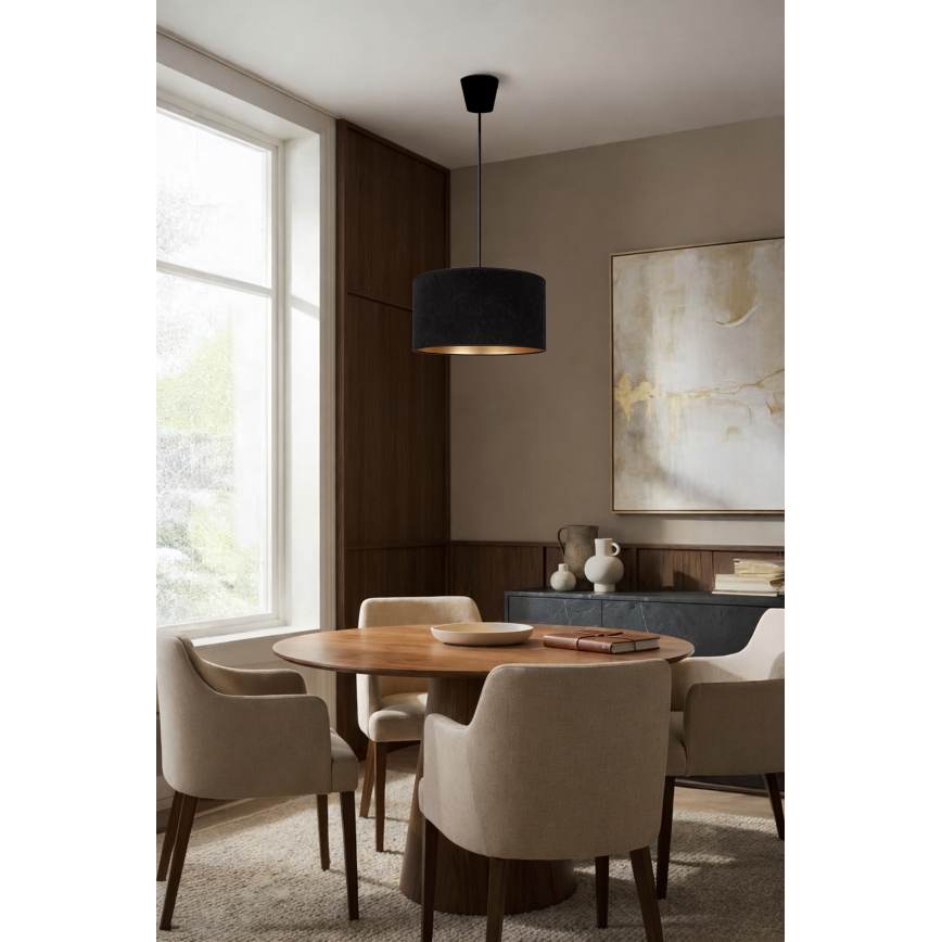 Brilagi - Pendul pe cablu VELVET, 1xE27/60W/230V, Ø 40 cm, negru/auriu