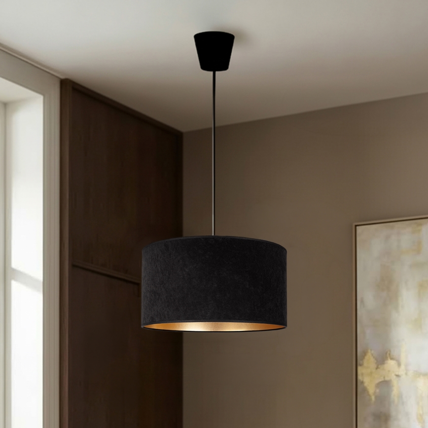 Brilagi - Pendul pe cablu VELVET, 1xE27/60W/230V, Ø 40 cm, negru/auriu