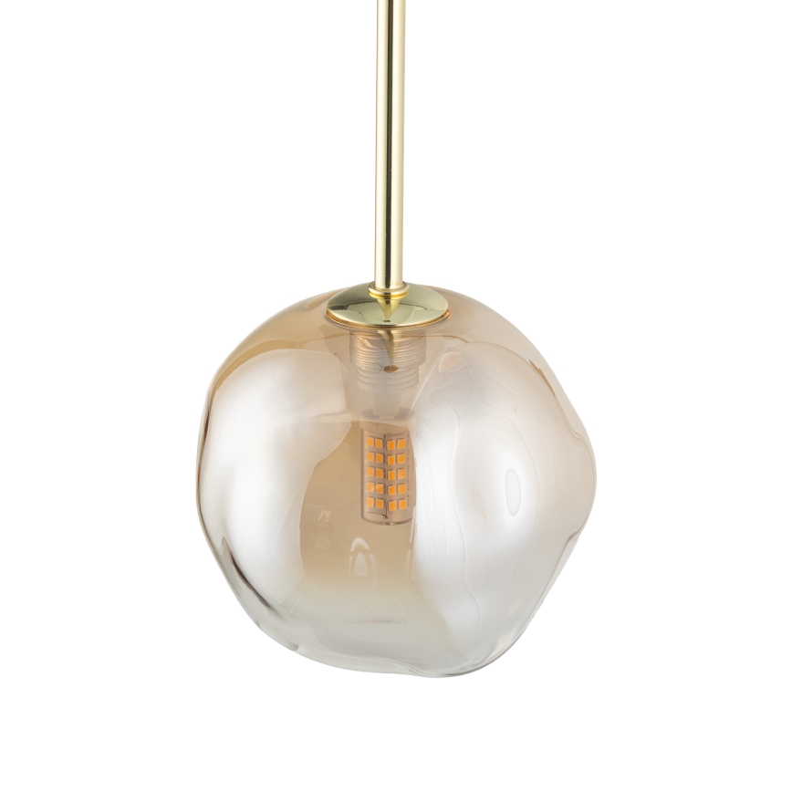 Brilagi - Pendul pe cablu VULCANO 1xG9/8W/230V auriu/bej fumuriu