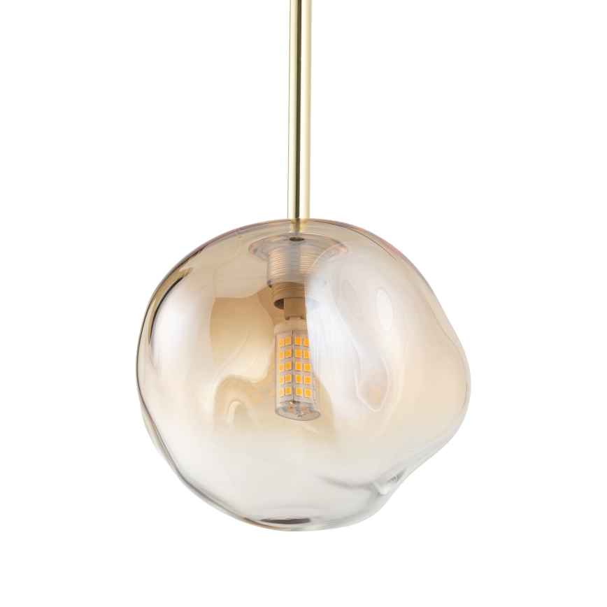 Brilagi - Pendul pe cablu VULCANO 1xG9/8W/230V auriu/bej fumuriu